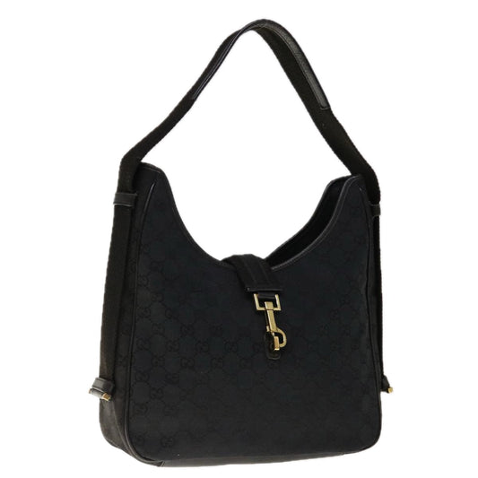 GUCCI Jackie GG Canvas Shoulder Bag Black 92735  10452