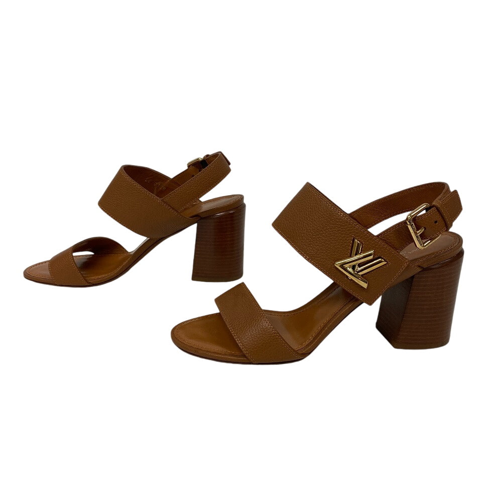 LOUIS VUITTON Sandals SC0128 leather Brown LV logo Horizon line 40