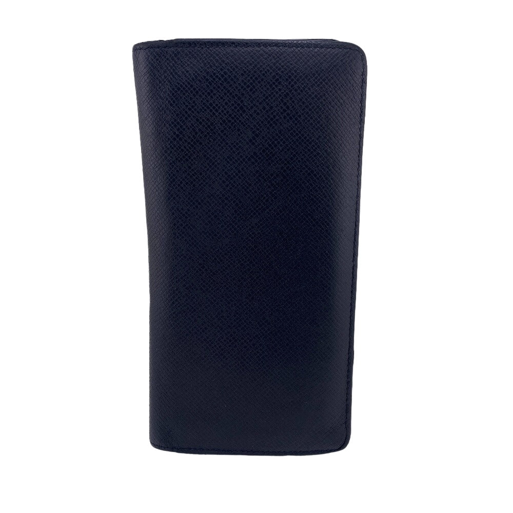 LOUIS VUITTON Long Wallet Purse M30501 leather black Taiga Portefeuille Brazza mens