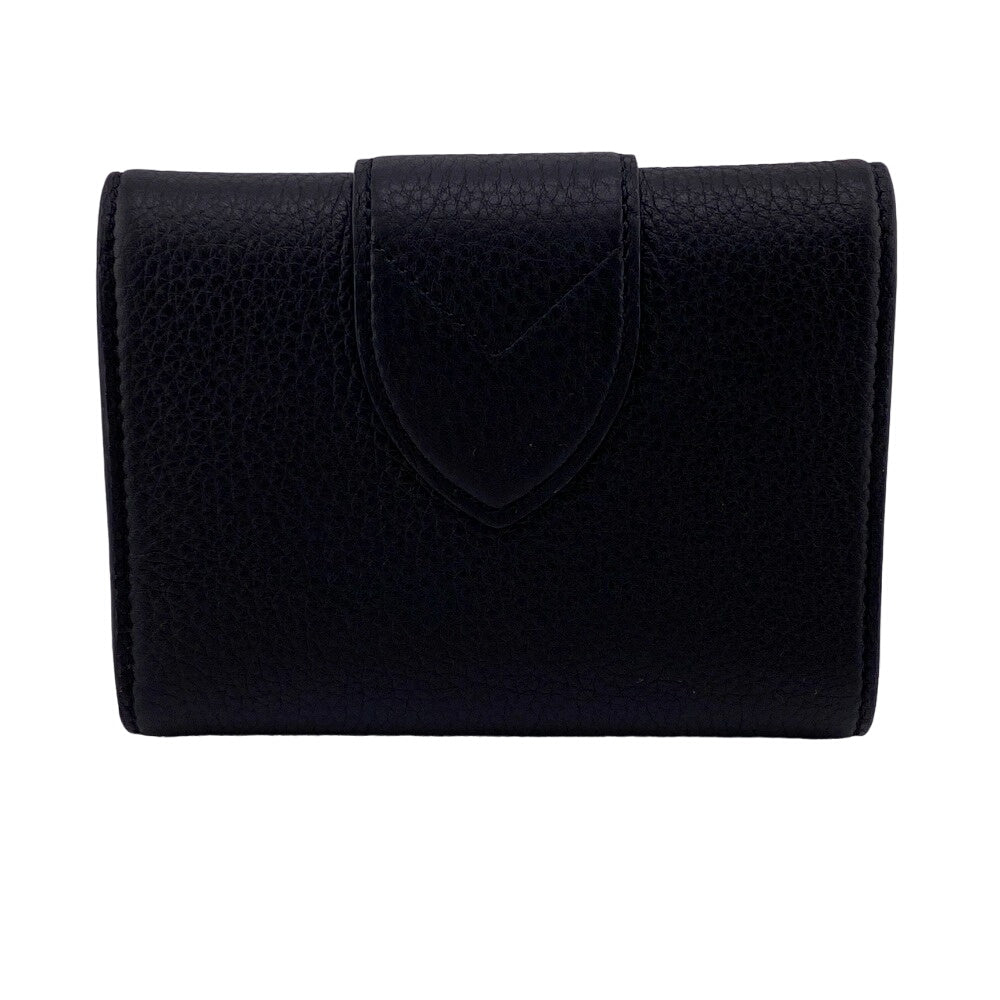 LOUIS VUITTON Tri-fold wallet M80300 leather black Portefeuille LV Pont Neuf Compact Women