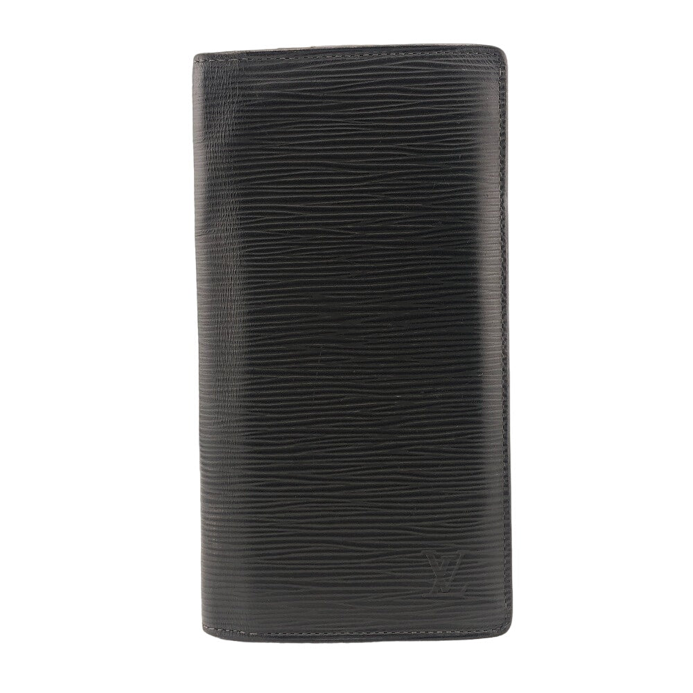 LOUIS VUITTON Long Wallet Purse M60622 leather black Epi Portefeuille Braza mens