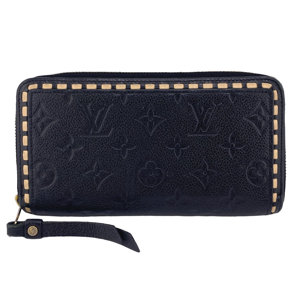 LOUIS VUITTON Long Wallet Purse M64805 leather black Monogram Ann Platt Zippy wallet