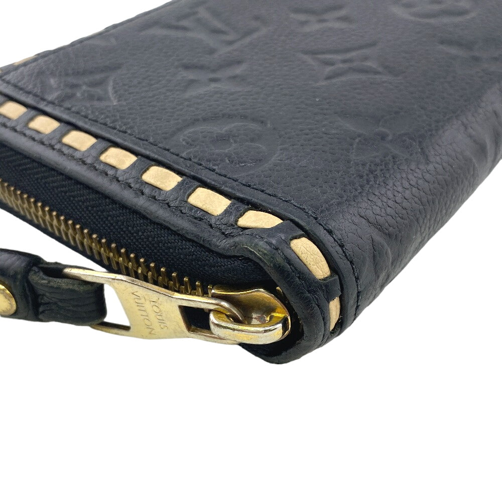 LOUIS VUITTON Long Wallet Purse M64805 leather black Monogram Ann Platt Zippy wallet