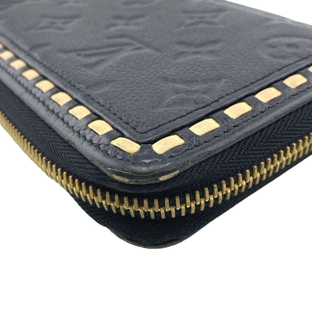 LOUIS VUITTON Long Wallet Purse M64805 leather black Monogram Ann Platt Zippy wallet