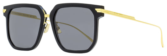 Luxury Bottega Veneta Women's Square Sunglasses BV1083SA 001 Black/Gold 57mm