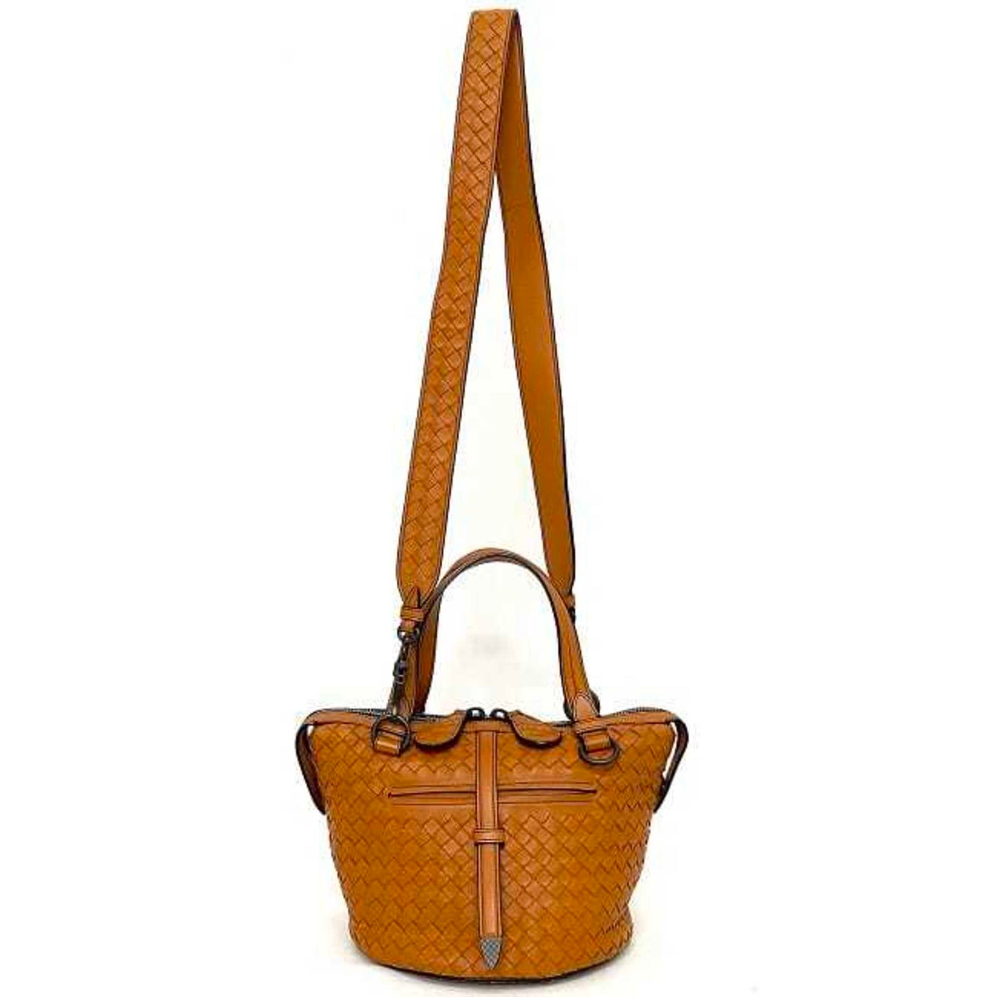 Luxury Bottega Veneta Intrecciato Camel  Leather Handbag ()