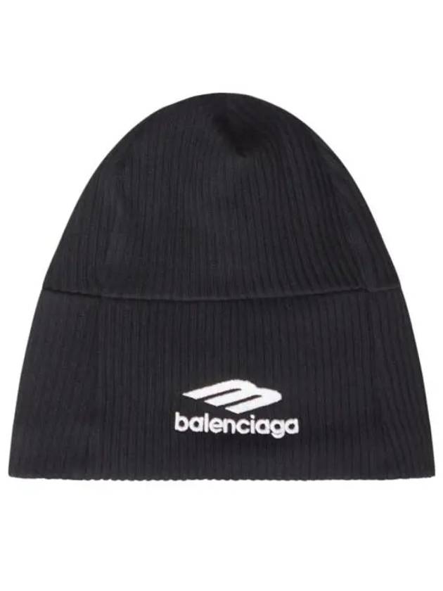 Luxury Balenciaga Logo Beanie Black