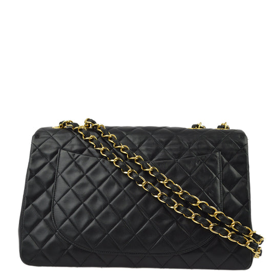 Chanel 1994-1996 Lambskin Maxi Classic Flap Shoulder Bag