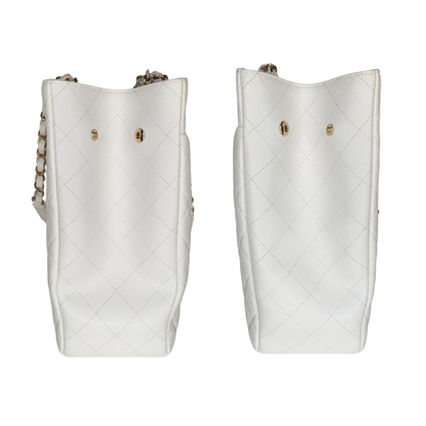 Luxury Chanel White Caviar Classic Timeless Tote