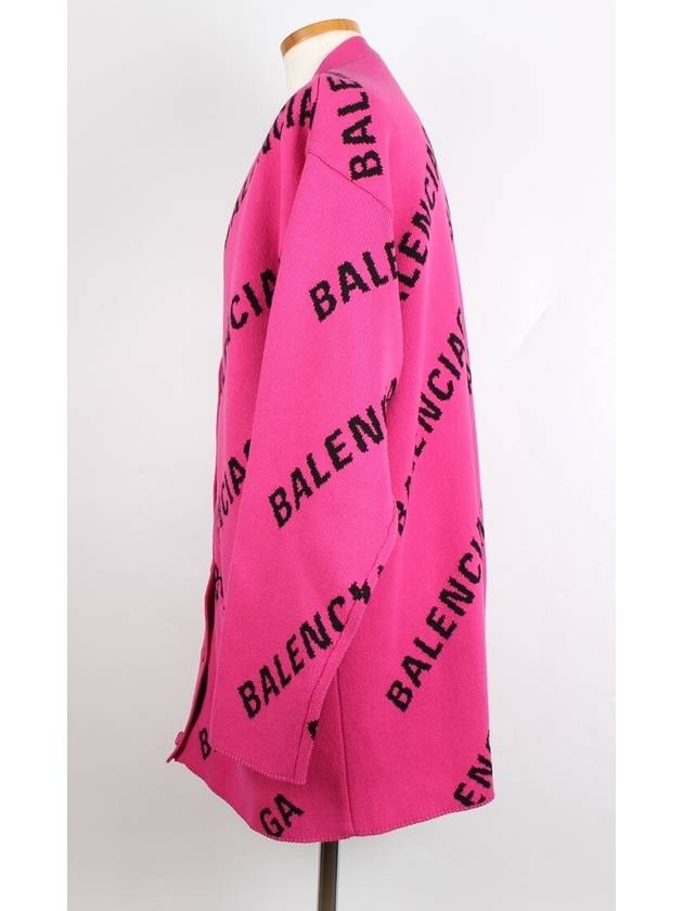 Luxury Balenciaga All over multi logo cardigan M