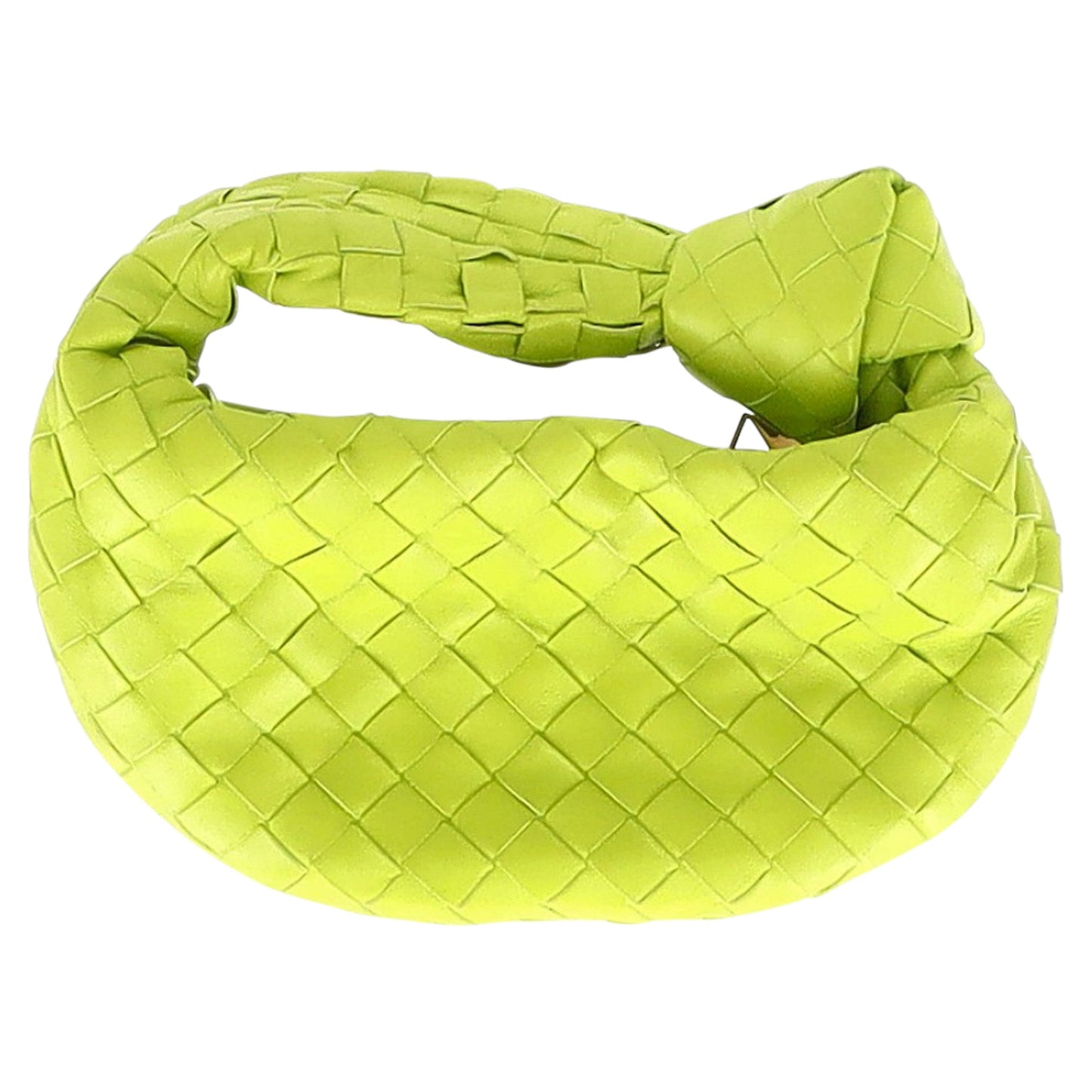 Luxury Bottega Veneta Mini Jodie Handbag in Green Intrecciato Leather