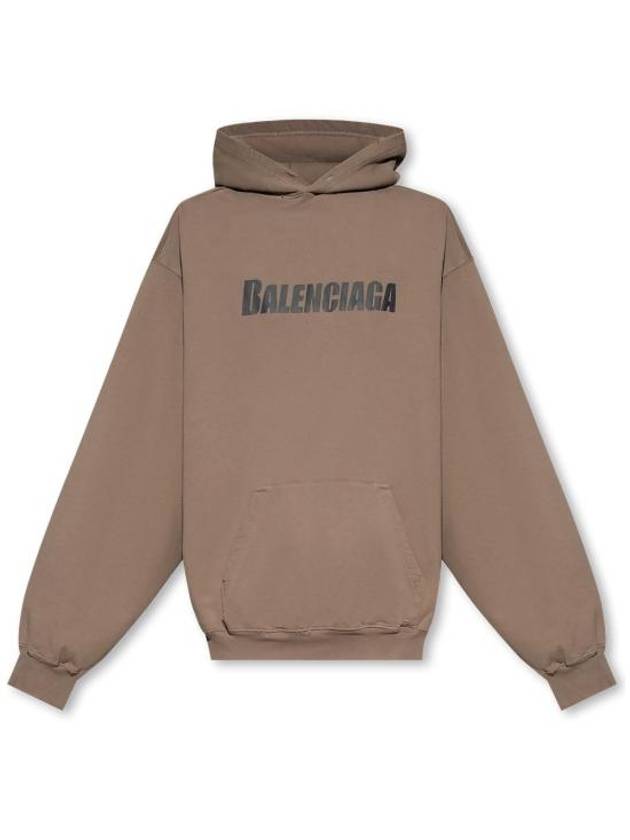 Luxury Balenciaga Destroyed Oversized Hoodie Brown