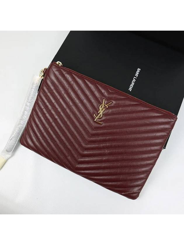 Luxury Saint Laurent Gold Monogram Matelasse Clutch Bag Loose Legion