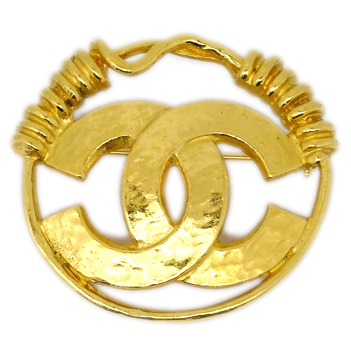 Luxury Chanel 1994 CC Spring Border Brooch Small