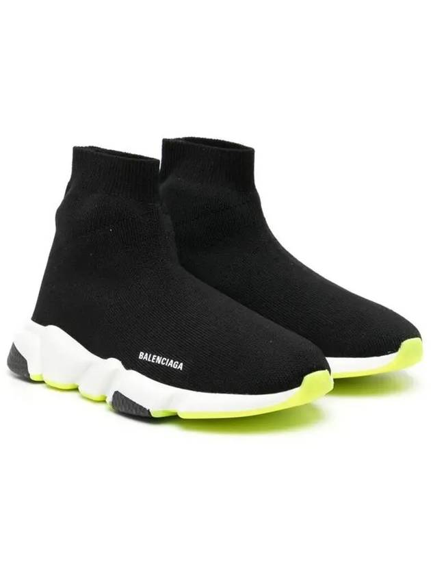 Luxury Balenciaga Kids Logo Speedrunner Sneakers Black