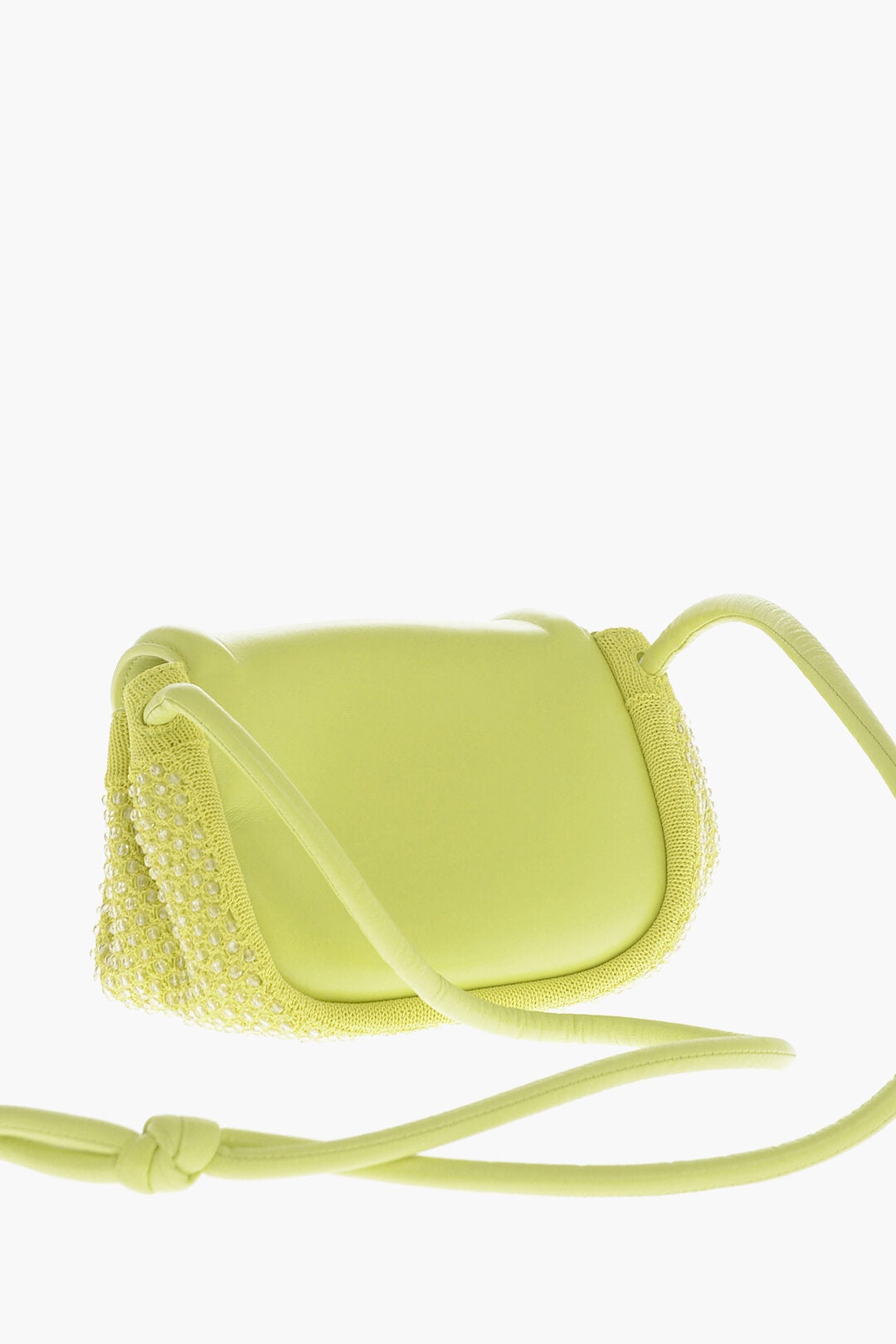 Luxury Bottega Veneta Leather Beak Bag With Rhinestone Application
