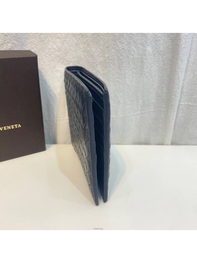 Luxury Bottega Veneta New level Intrecciato Navy Men s Bicycle Wallet