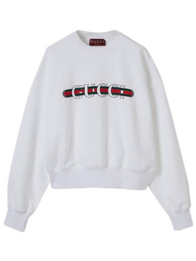 Luxury Gucci Trending 2025 Print Cotton Jersey Sweatshirt White