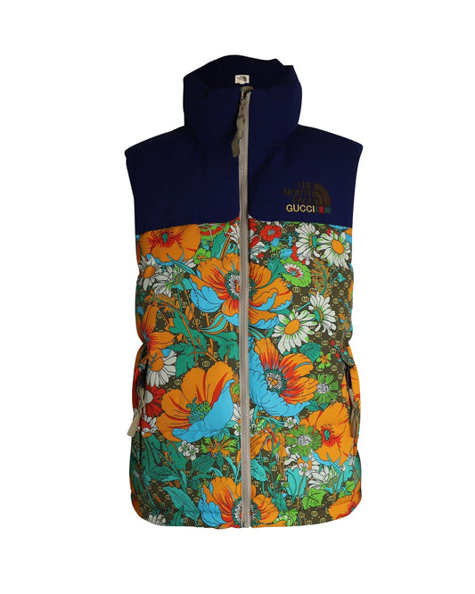Luxury Gucci Trending 2025 x The North Face Floral Padded Vest in Multicolor Polyamide