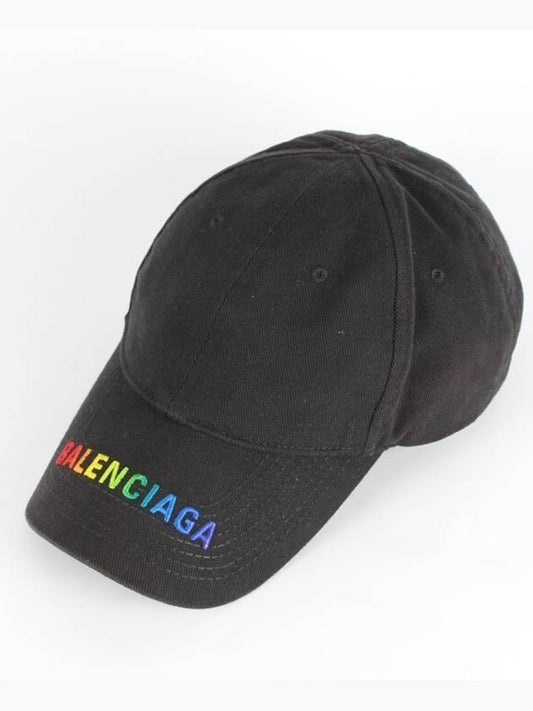 Luxury Balenciaga Rainbow embroidered logo ball cap