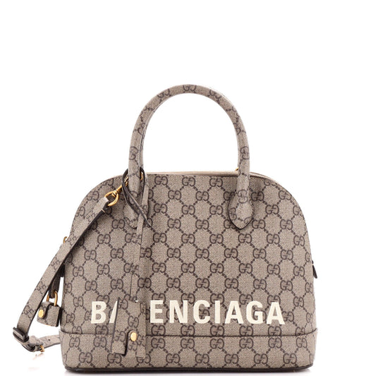 Gucci x Luxury Balenciaga The Hacker Project Logo Ville Bag GG Coated Canvas Small