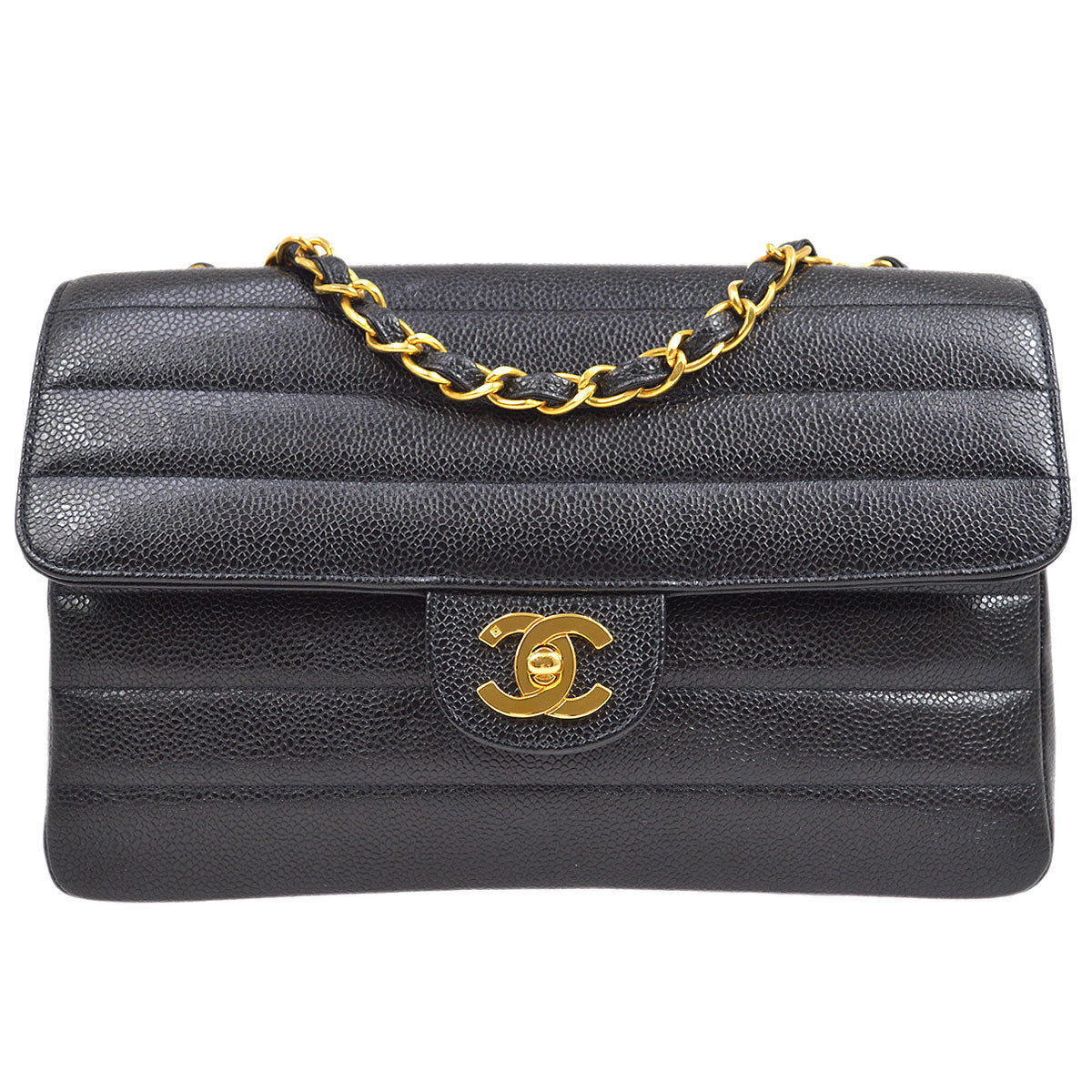 Luxury Chanel 1994-1996 Large Horizontal Classic Single Flap