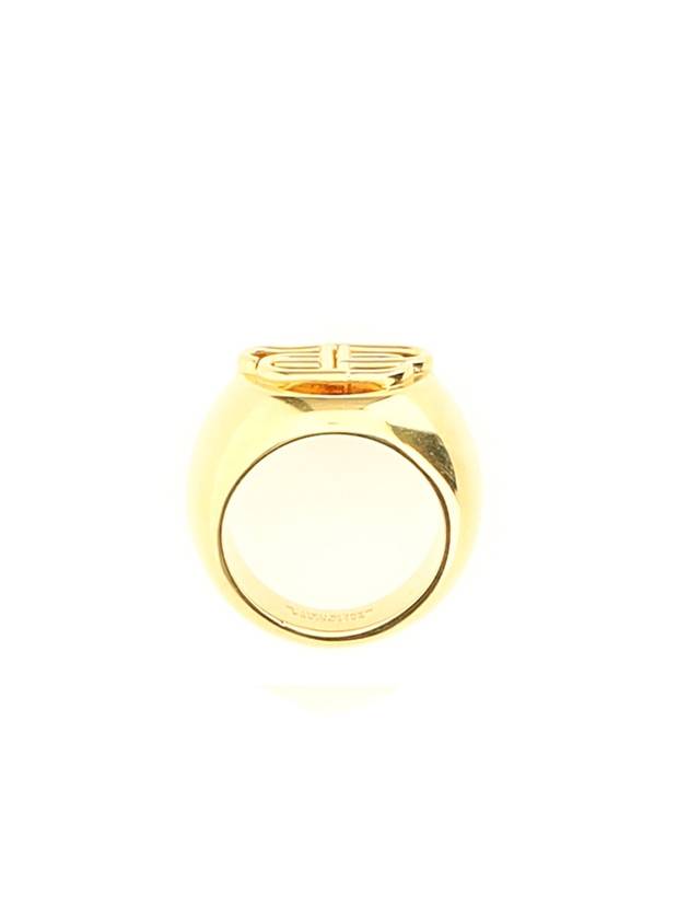 Luxury Balenciaga BB Signet Ring Gold