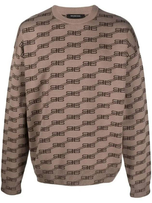 Luxury Balenciaga BB Monogram Sweatshirt Brown