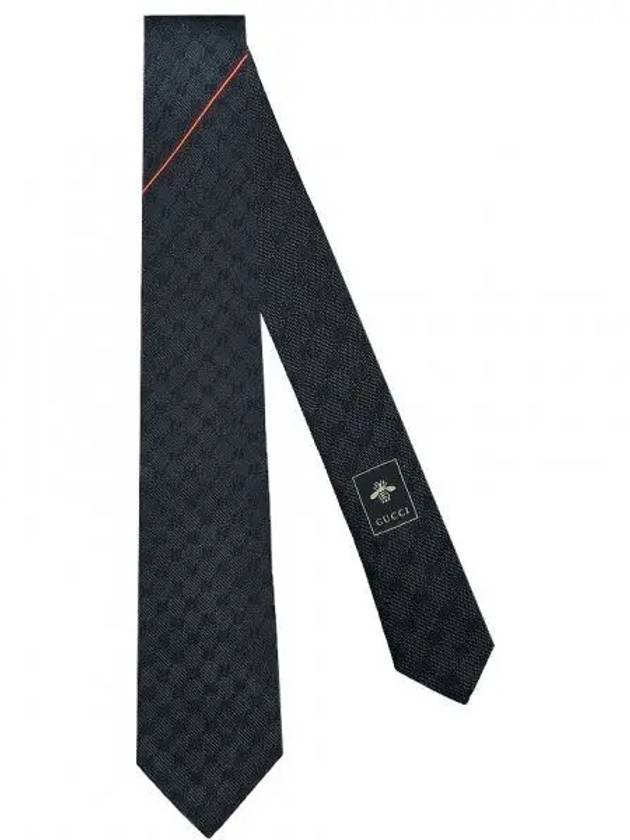 Luxury Gucci Trending 2025 Monogram GG Logo Silk Tie Dark Grey