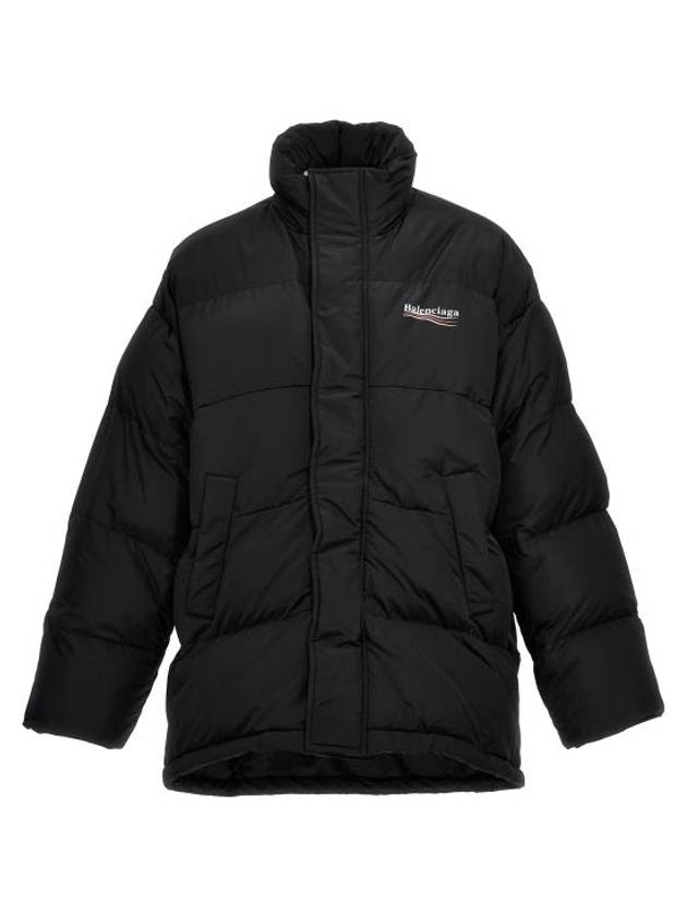 Luxury Balenciaga Political Wave Logo Padding Black