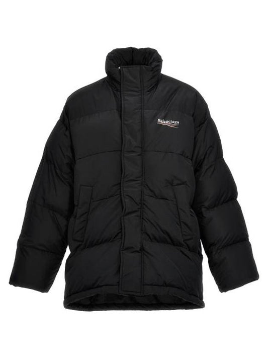 Luxury Balenciaga Political Wave Logo Padding Black