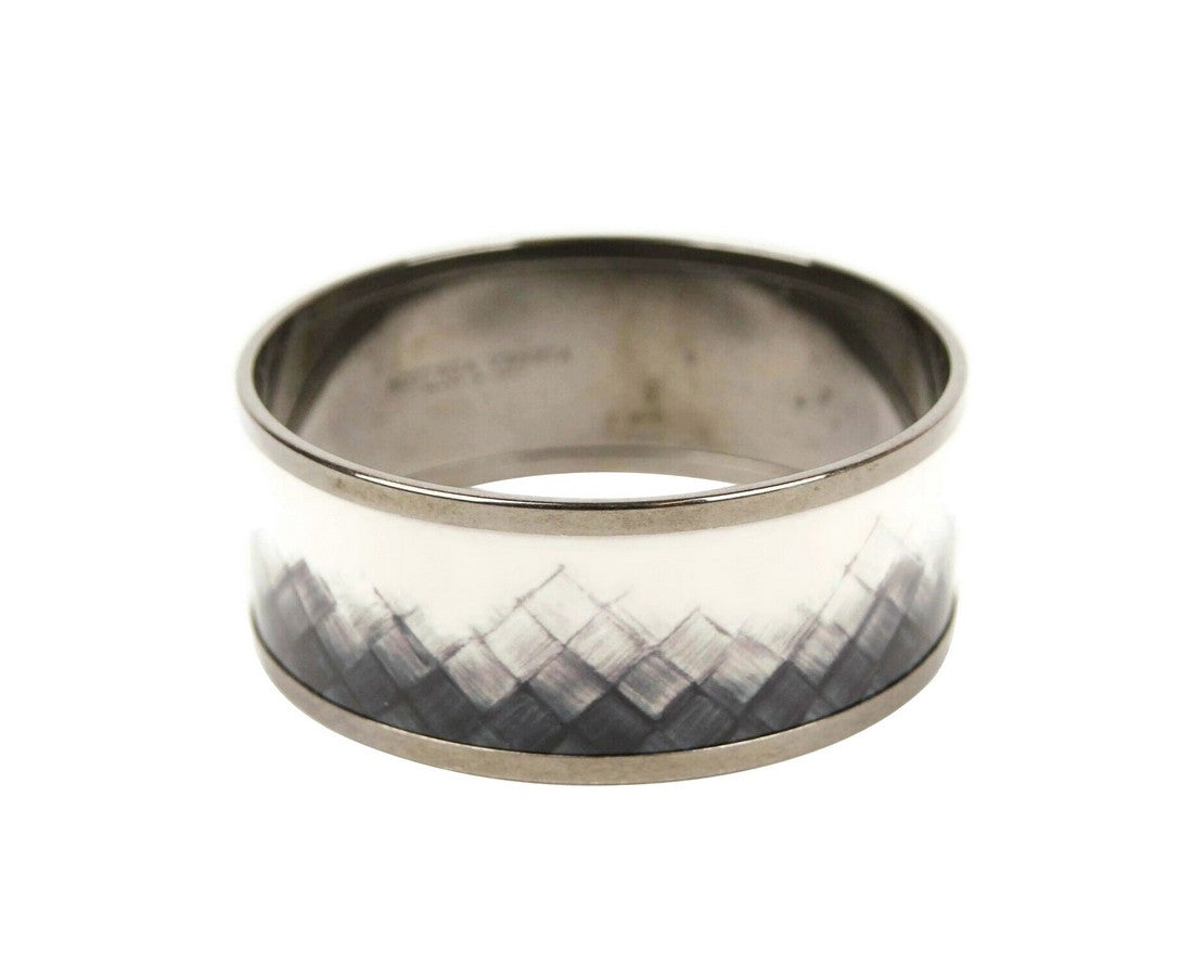 Luxury Bottega Veneta Enamel Metal Woven ilver Bracelet