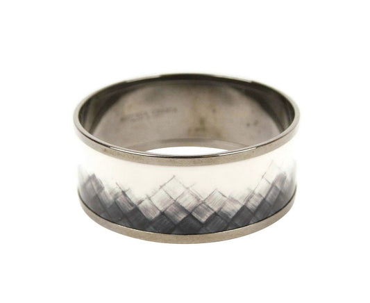 Luxury Bottega Veneta Enamel Metal Woven ilver Bracelet