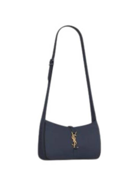 Luxury Saint Laurent 5 A 7 Regenerated Nylon Shoulder Bag Navy