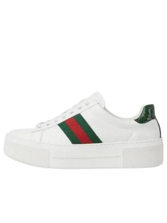 Luxury Gucci Trending 2025 Women's Leather Low Top Sneakers White