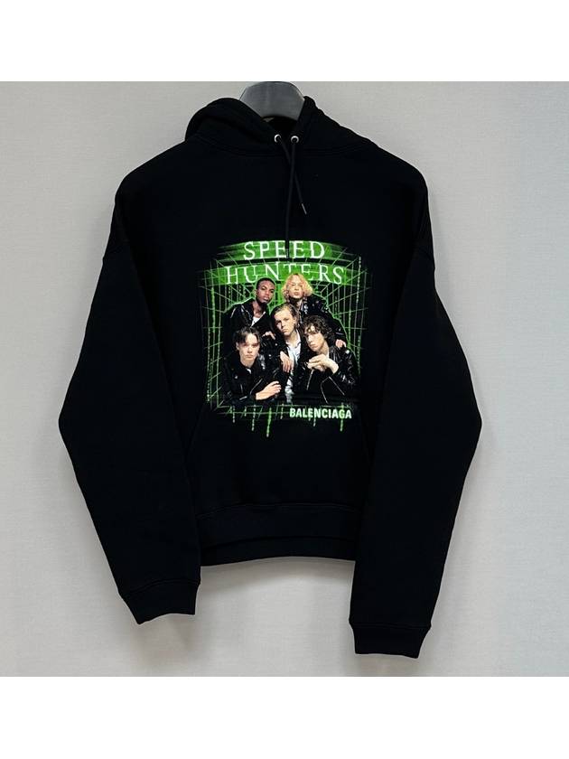 Luxury Balenciaga Cotton Speedhunter Print Hoodie