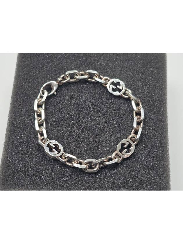 Luxury Gucci Trending 2025 Interlocking detail silver bracelet