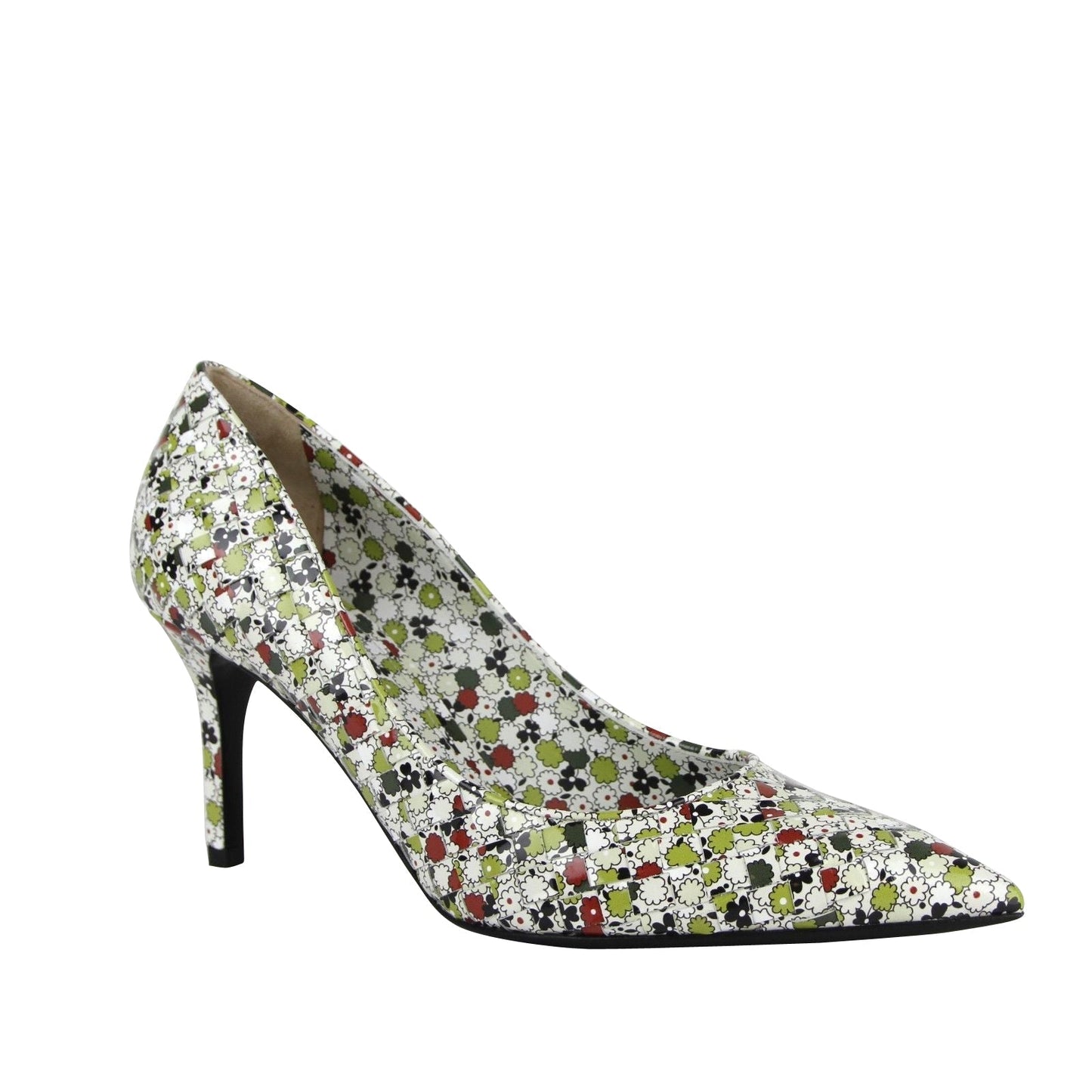 Luxury Bottega Veneta Women's Woven Floral Leather Heels