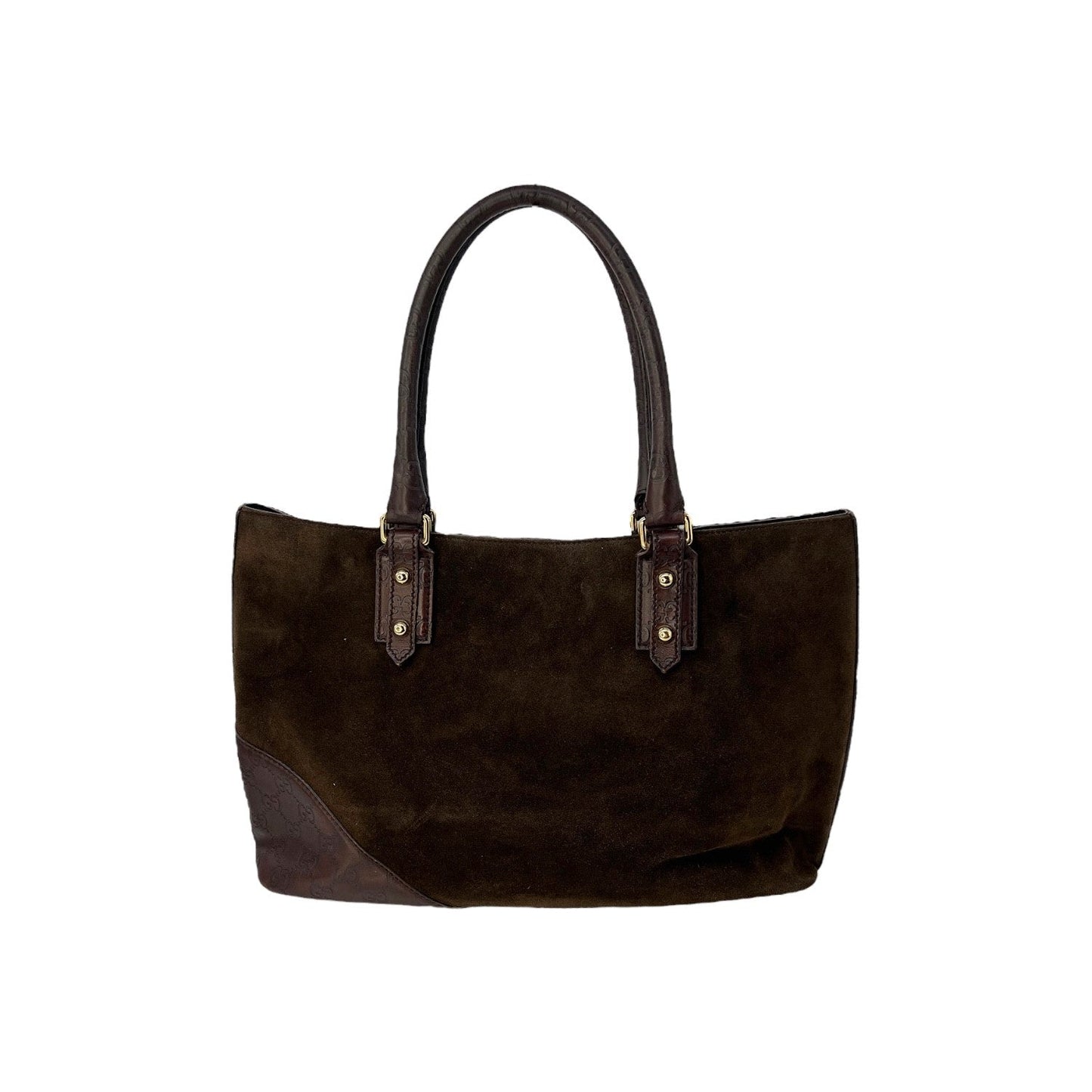 Luxury Gucci Suede Hasler Horsebit Tote