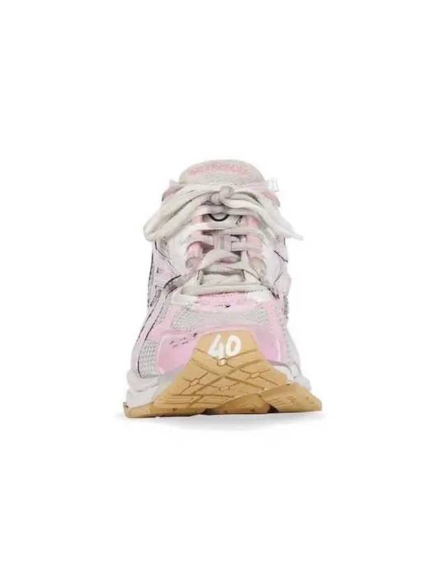 Luxury Balenciaga Effect Mesh Runner Low Top Sneakers White Pink