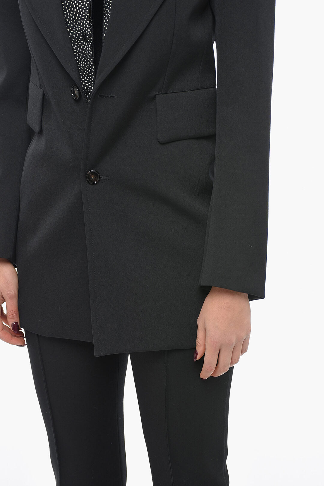 Luxury Bottega Veneta Stretch Wool Blazer With Curved Sleeves 40 Italian Size