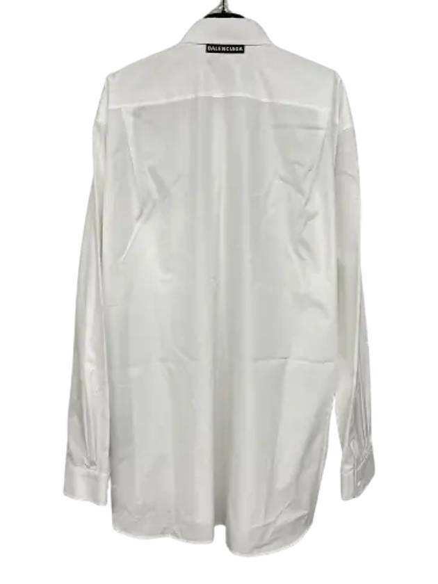 Luxury Balenciaga Logo Oversized Long Sleeve Shirt White