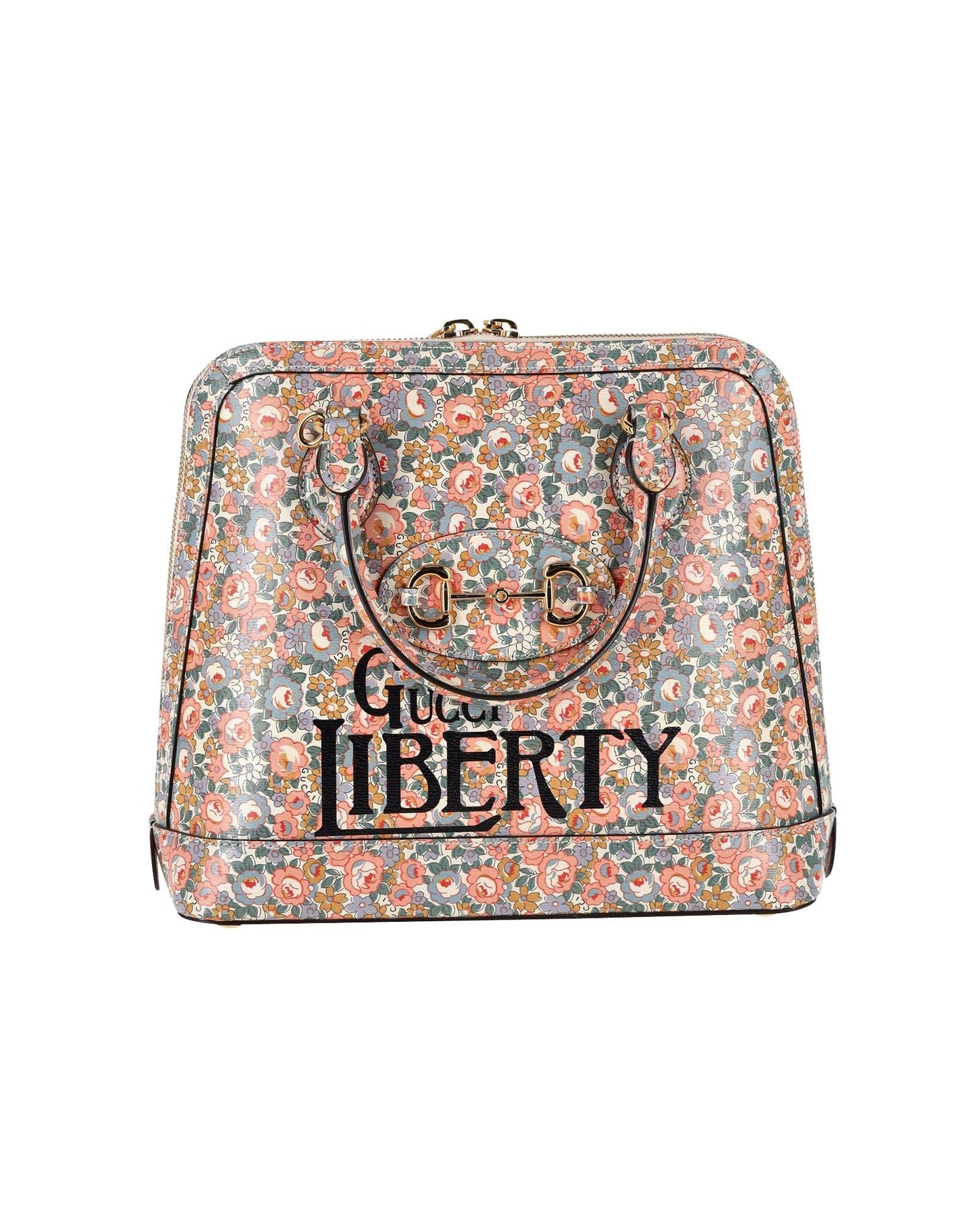 Luxury Gucci Trending 2025 1955 Horsebit Liberty London Floral Tote Bag in Multicolor Leather