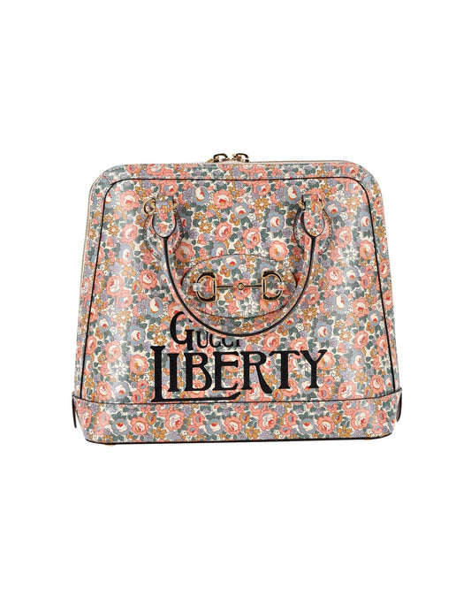 Luxury Gucci Trending 2025 1955 Horsebit Liberty London Floral Tote Bag in Multicolor Leather
