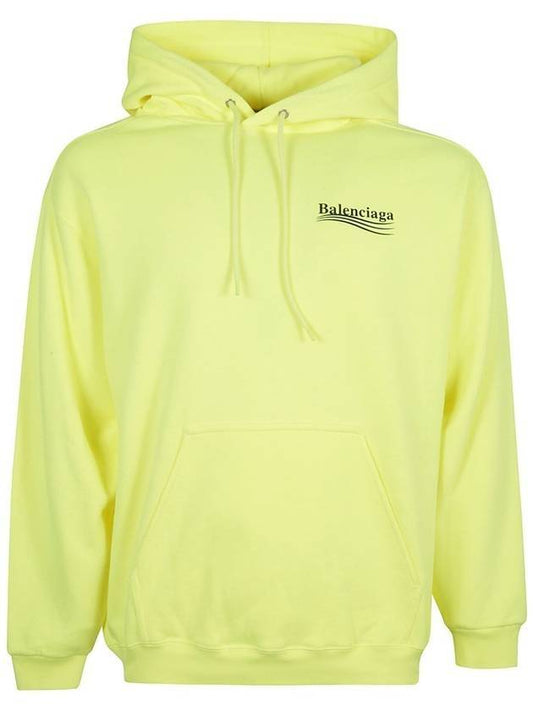 Luxury Balenciaga Men's Political Wave Logo Hoodie Neon