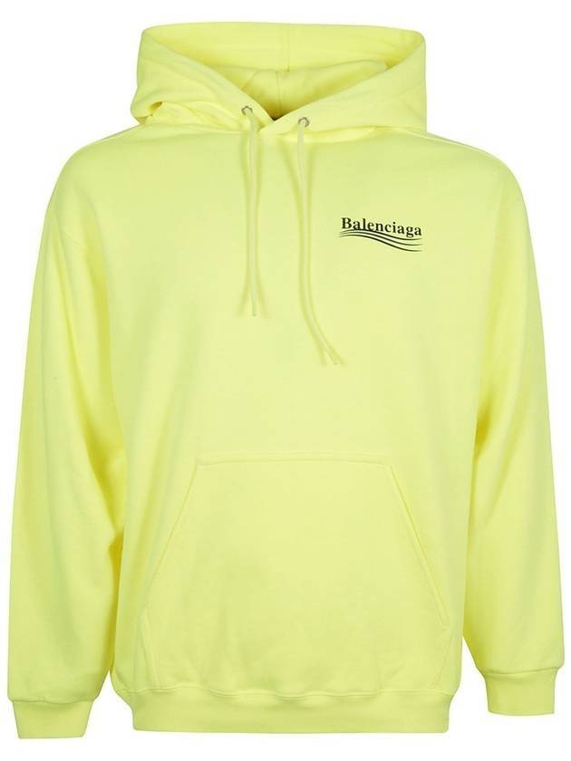 Luxury Balenciaga Men's Political Wave Logo Hoodie Neon