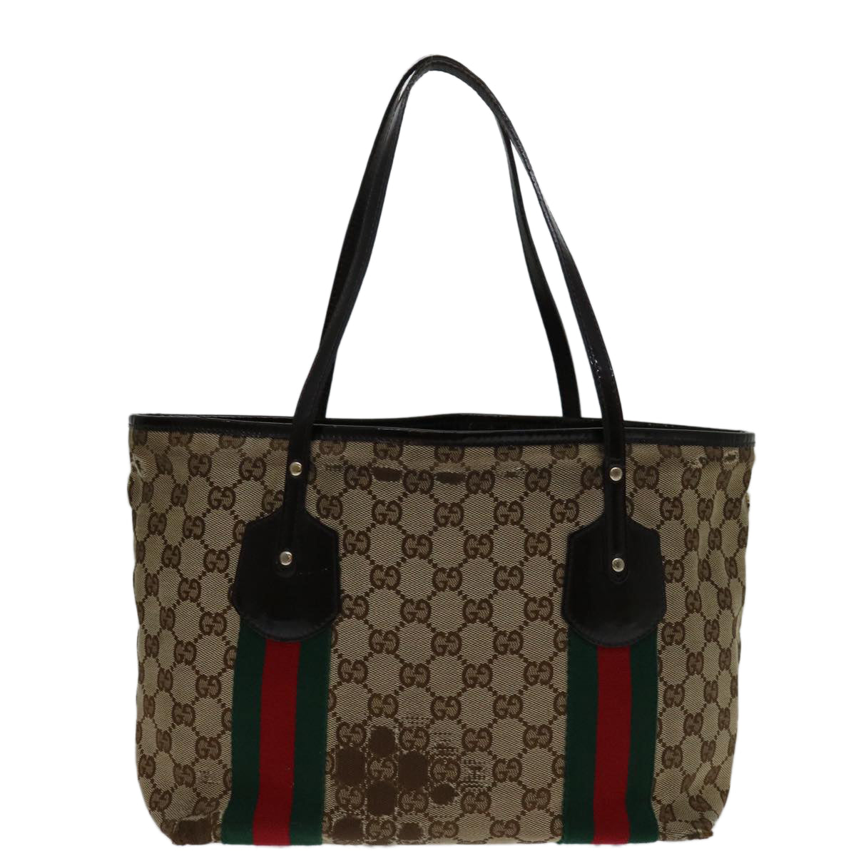 Luxury Gucci Trending 2025 GG Canvas Web Sherry Line Tote Bag Beige Red Green
