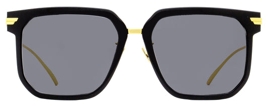 Luxury Bottega Veneta Women's Square Sunglasses BV1083SA 001 Black/Gold 57mm