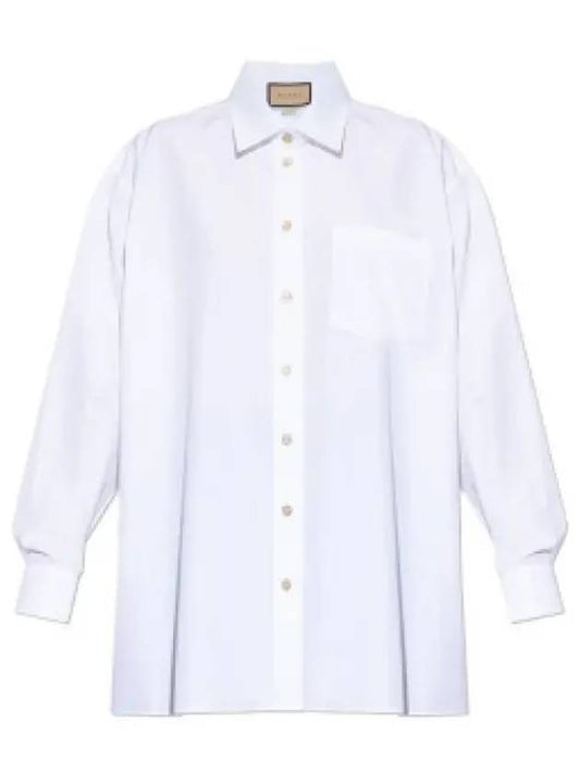 Luxury Gucci Trending 2025 Women's Logo Embroidery Cotton Shirt White