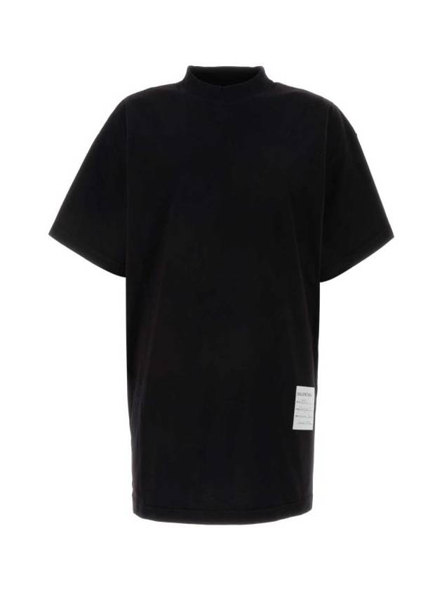 Luxury Balenciaga Sample Sticker Oversized Short Sleeve T-Shirt Black